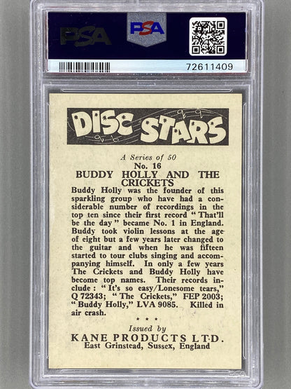 1960 Kane Products Ltd #16 Buddy Holly / Crickets Disc Stars PSA 6 Pop 1 - 9 Higher (Music)