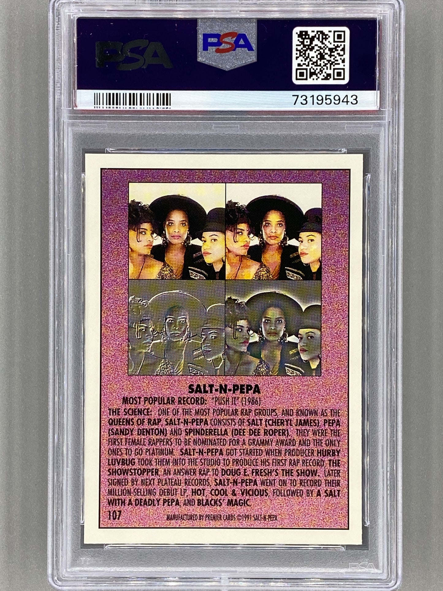 1991 Premier Rap Pack #107 Salt -N- Pepa PSA 10 Pop 17 (Music)