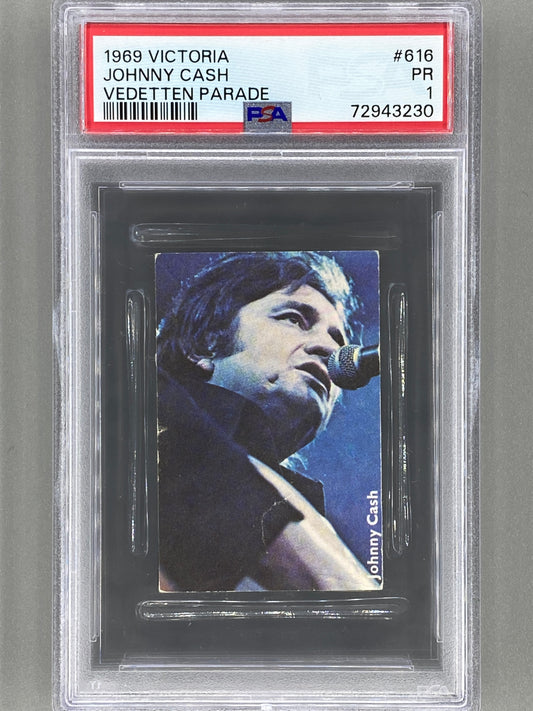 1969 Victoria #616 Johnny Cash Vedetten Parade PSA 1 - Pop 2 (Music) READ