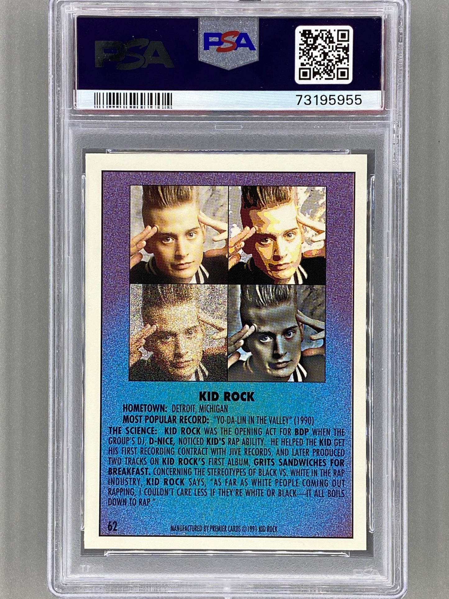 1991 Premier Rap Pack #62 Kid Rock PSA 10 - Pop 29 (Music)