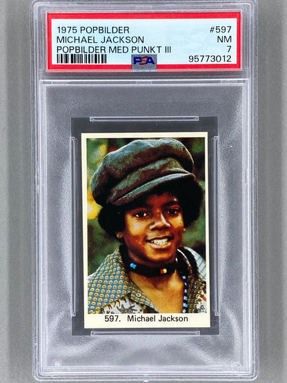 1975 Popbilder #597 Michael Jackson Med Punkt III PSA 7 Pop 3 (Music)
