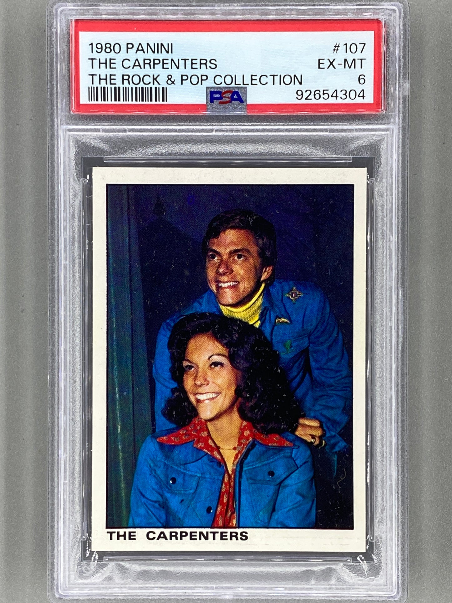 1980 Panini #107 The Carpenters Rock & Pop Collection PSA 6 Pop 2 (Music)