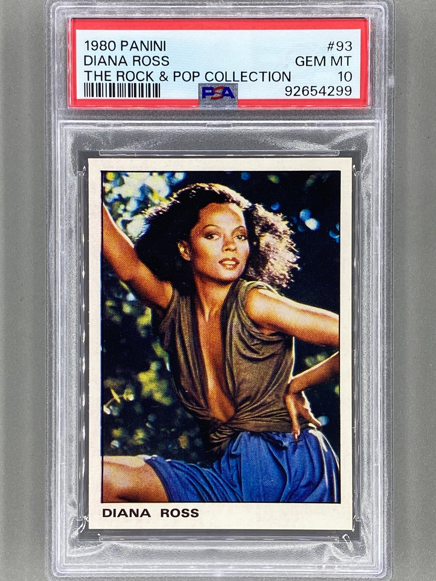 1980 Panini #93 Diana Ross The Rock & Pop Collection PSA 10 Pop 2 (Music)