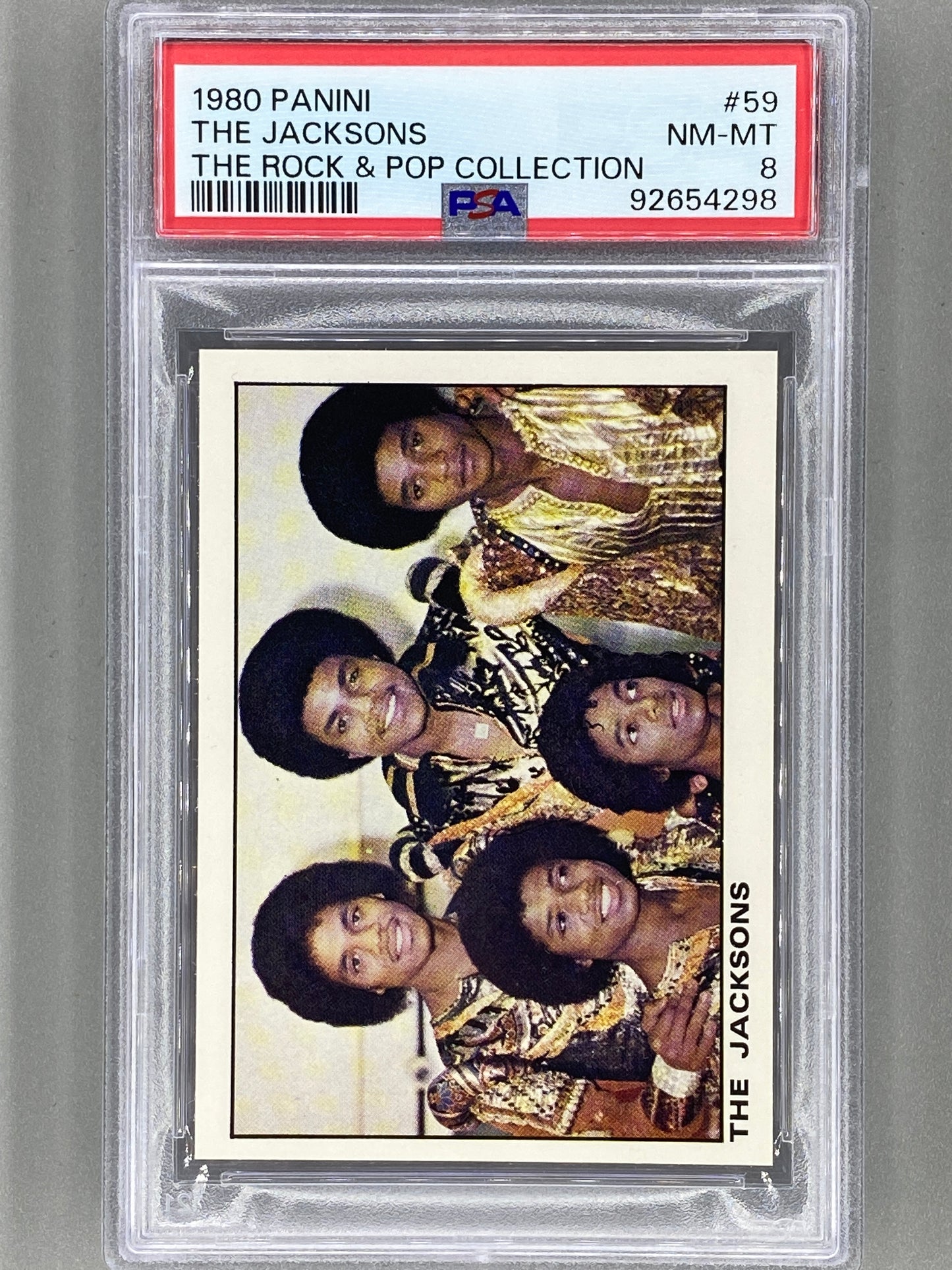 1980 Panini #59 The Jacksons The Rock & Pop Collection PSA 8 Pop 4 (Music)