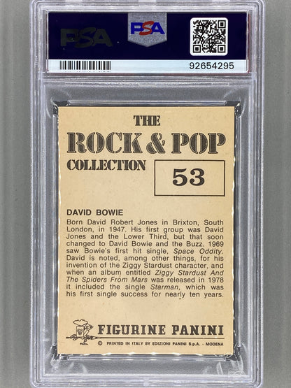 1980 Panini #53 David Bowie The Rock & Pop Collection PSA 10 Pop 3 (Music)