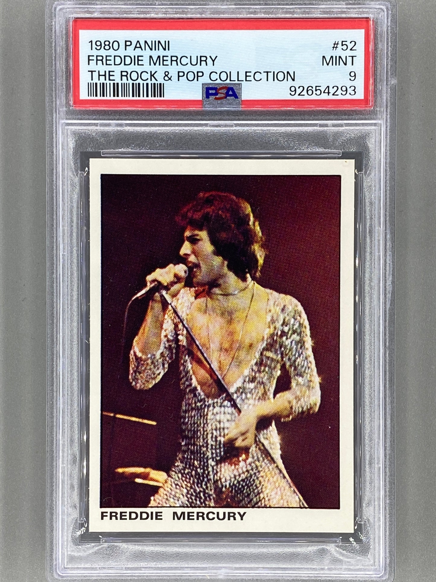 1980 Panini #52 Freddie Mercury The Rock & Pop Collection PSA 9 - Pop 7 (Music)