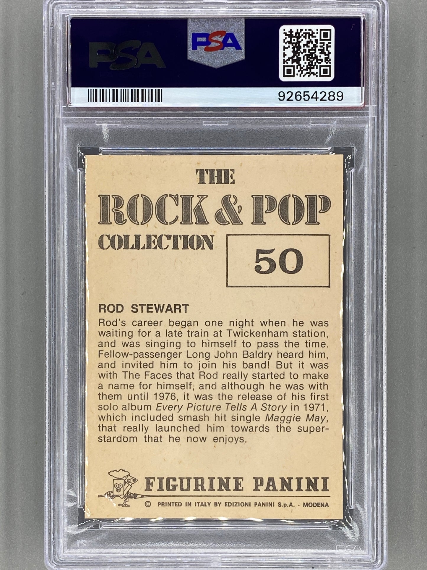 1980 Panini #50 Rod Stewart The Rock & Pop Collection PSA 10 Pop 2 (Music)