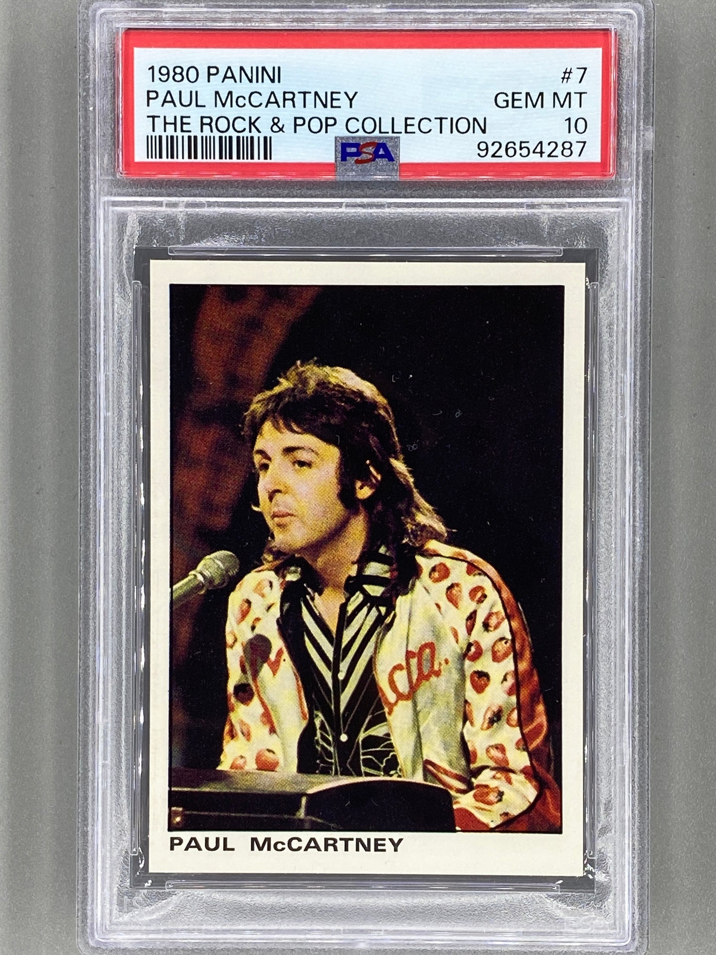 1980 Panini #7 Paul McCartney The Rock & Pop Collection PSA 10 Pop 2 (Music)