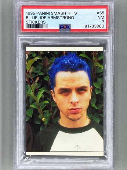 1995 Panini #55 Billie Joe Armstrong Smash Hits Stickers PSA 7 Pop 8 (Music)