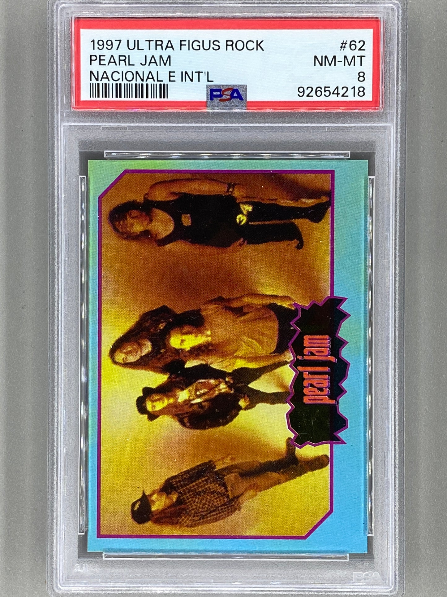 1997 Ultra Figus #62 Pearl Jam Rock Cards Nacional E Intl PSA 8 Pop 5 (Music)