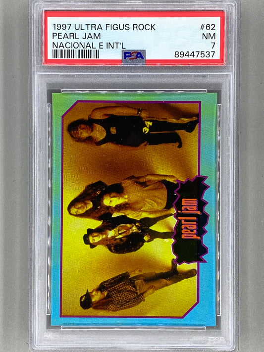 1997 Ultra Figus #62 Pearl Jam Rock Cards Nacional E Intl PSA 7 Pop 8 (Music)