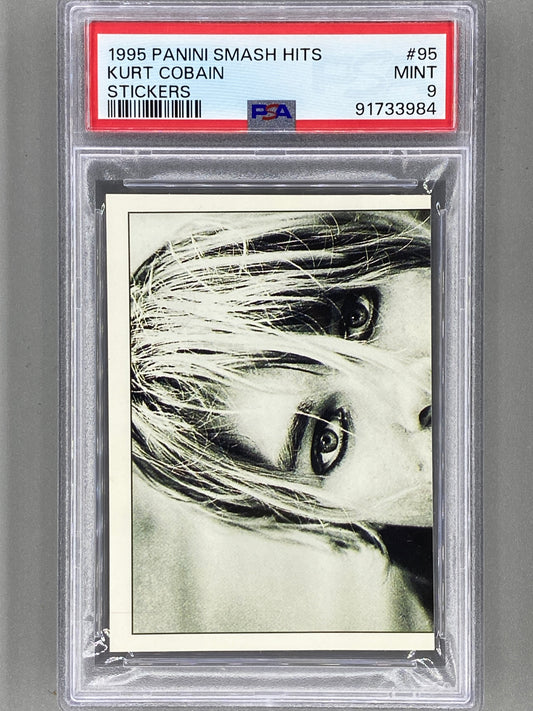 1995 Panini #95 Kurt Cobain Smash Hits Stickers PSA 9 Pop 14 (Music)