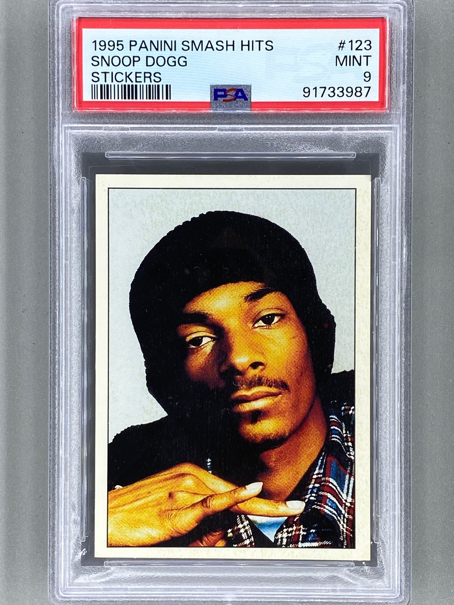 1995 Panini Smash Hits #123 Snoop Dogg Stickers PSA 9 Pop 22 (Music)