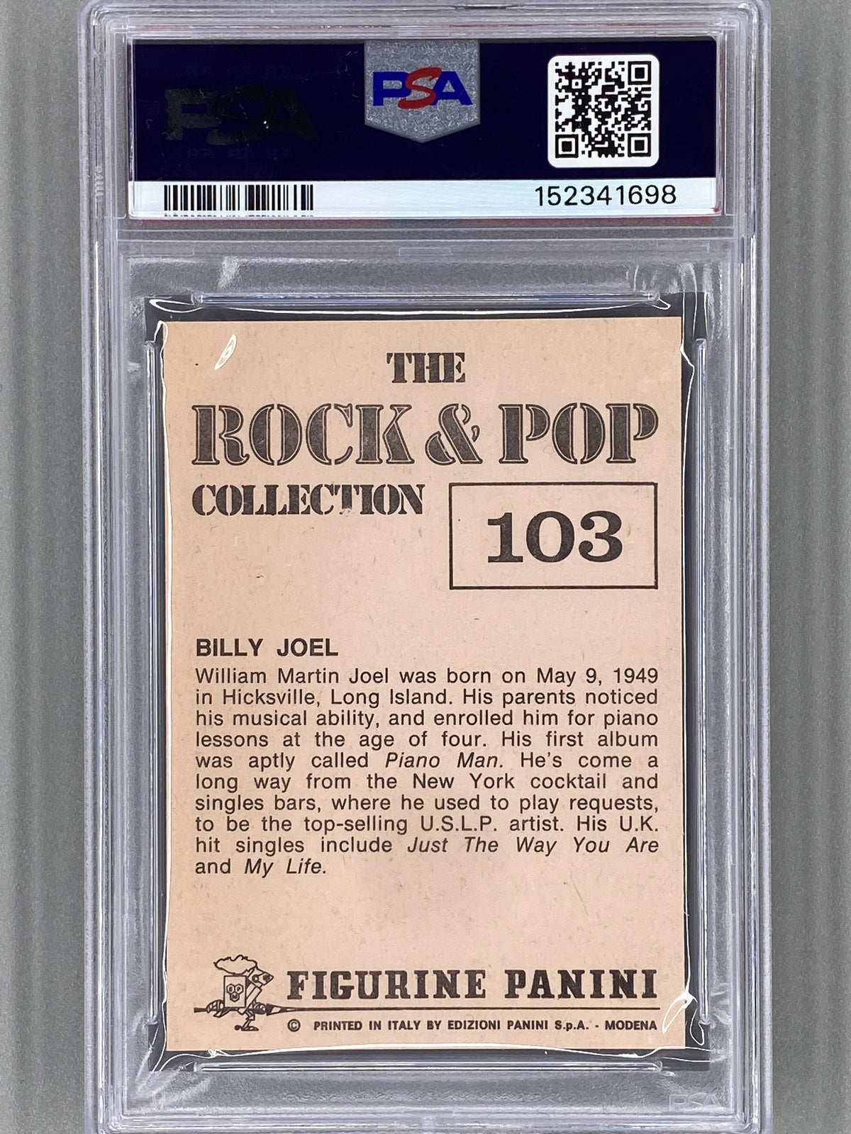 1980 Panini #103 Billy Joel The Rock & Pop Collection PSA 9 Pop 3 (Music)