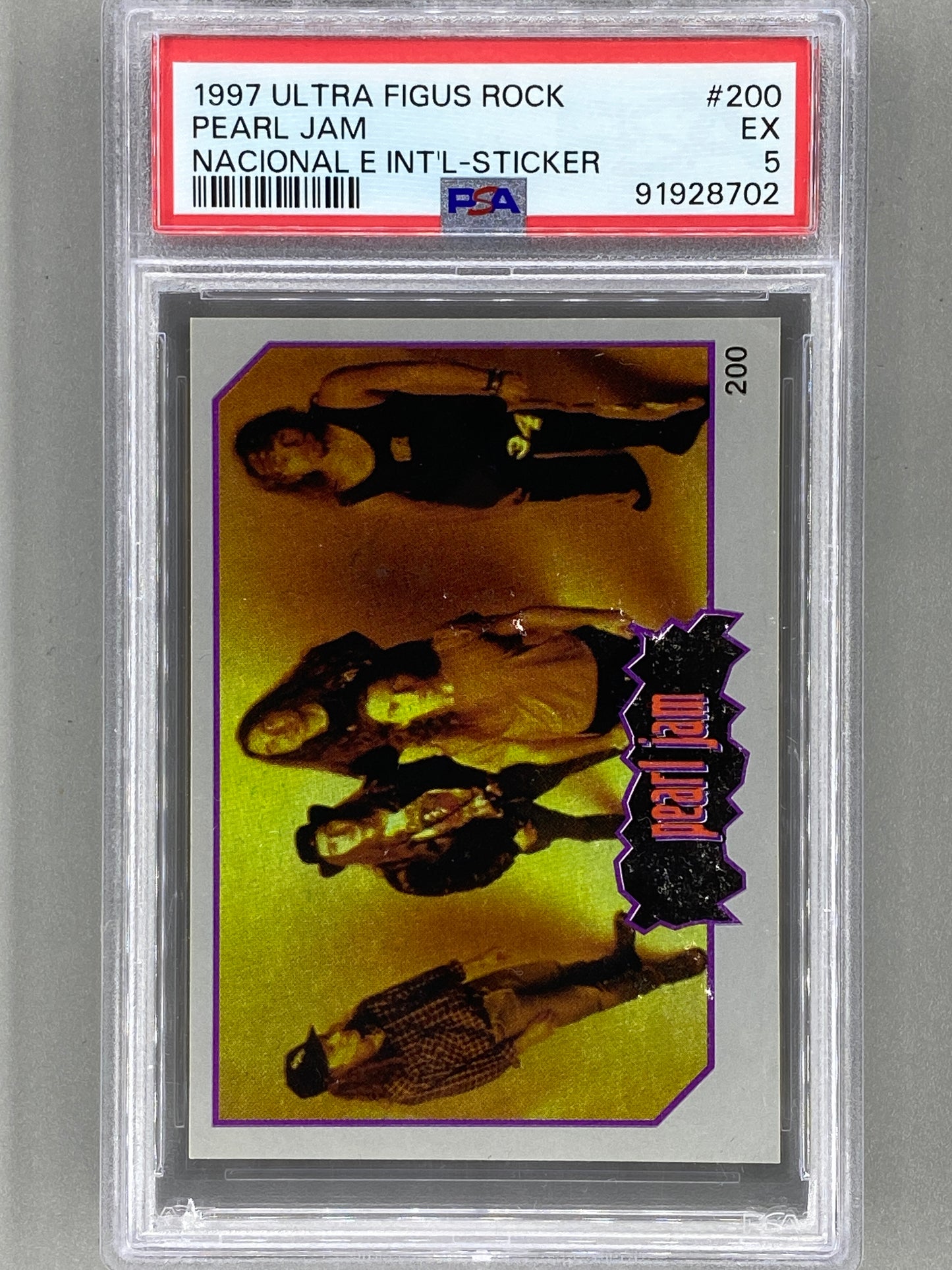 1997 Ultra Figus #200 Pearl Jam Rock Nacional E Intl Sticker PSA 5 Pop 4 (Music)