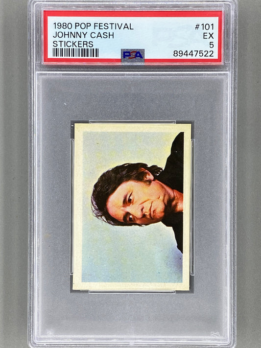 1980 Pop Festival #101 Johnny Cash Stickers PSA 5 Pop 2 (Music)