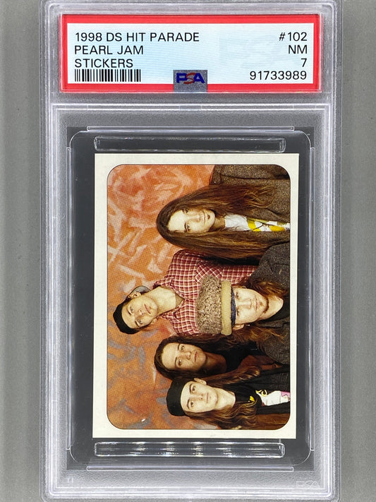 1998 DS Hit Parade #102 Pearl Jam Stickers PSA 7 Pop 5 (Music)