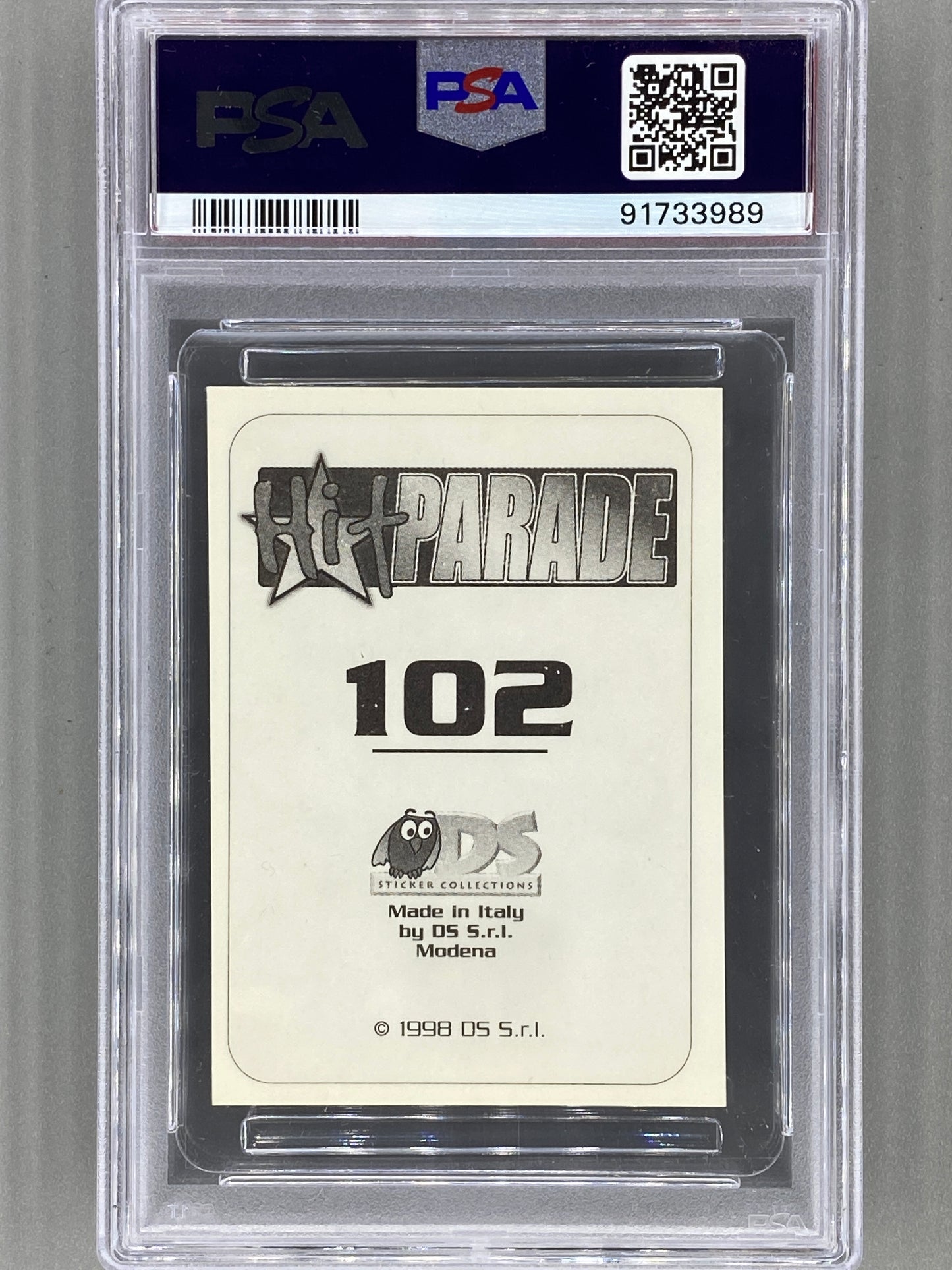 1998 DS Hit Parade #102 Pearl Jam Stickers PSA 7 Pop 5 (Music)