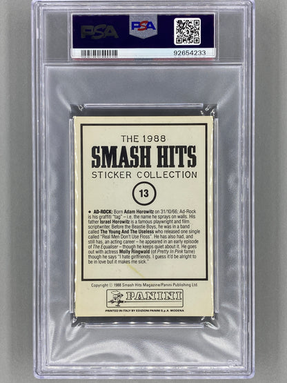 1988 Panini #13 Ad Rock (Beastie Boys) Smash Hits Collection PSA 7 Pop 3 (Music)