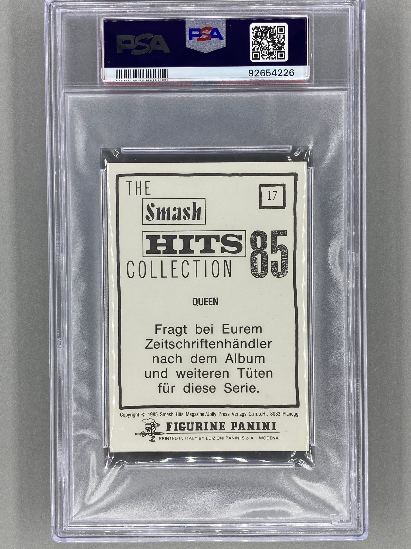 1985 Panini #17 Queen (German) Smash Hits Collection PSA 9 - Pop 2 (Music)