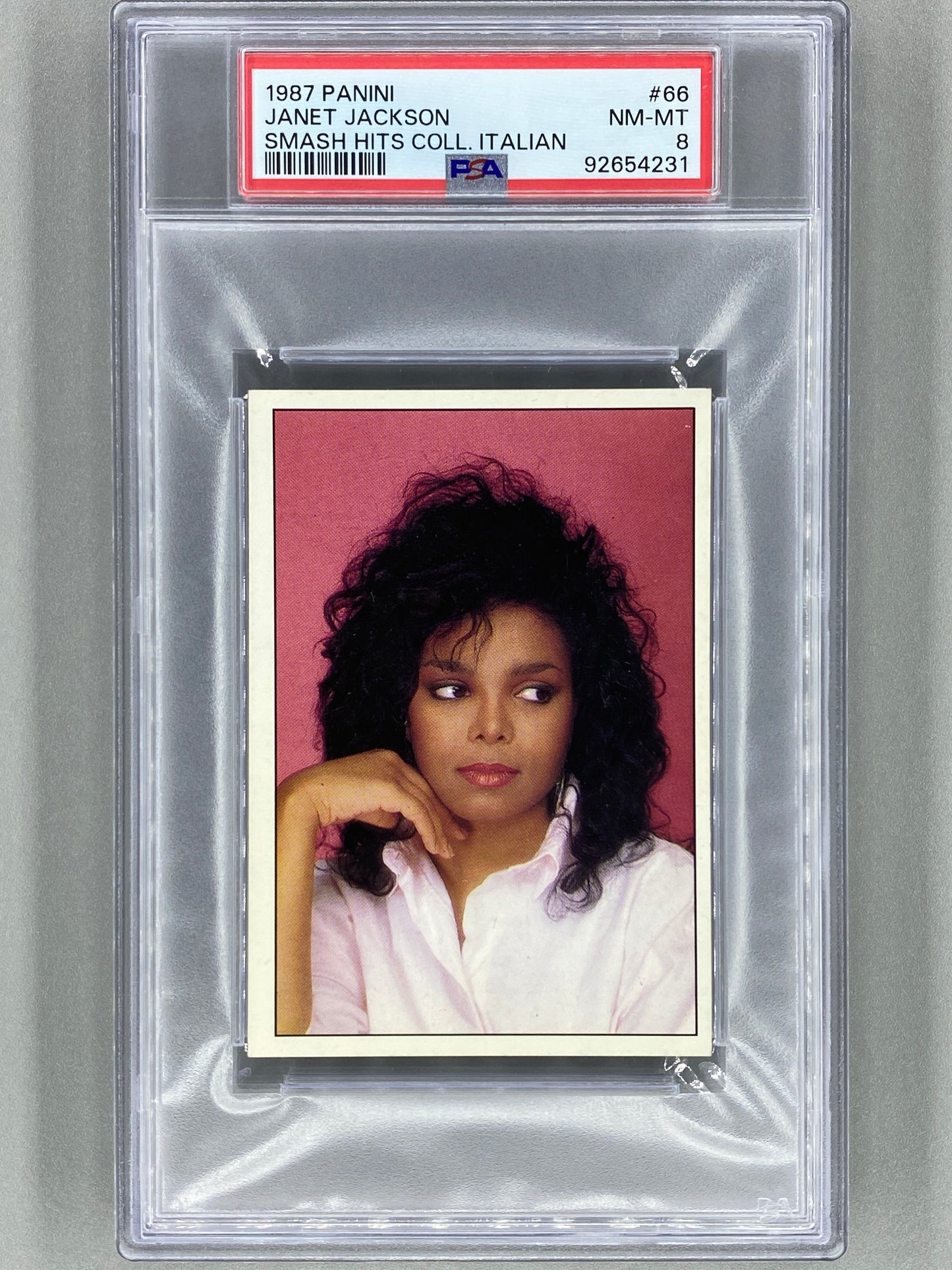 1987 Panini #66 Janet Jackson Smash Hits Collection Italian PSA 8 - Pop 1 (Music)