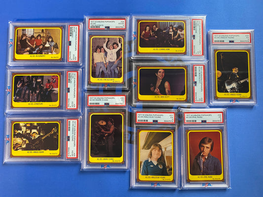 1977 Scanlens Popswops AC/DC Australian 10 Card Subset -PSA Graded- Rare (Music)