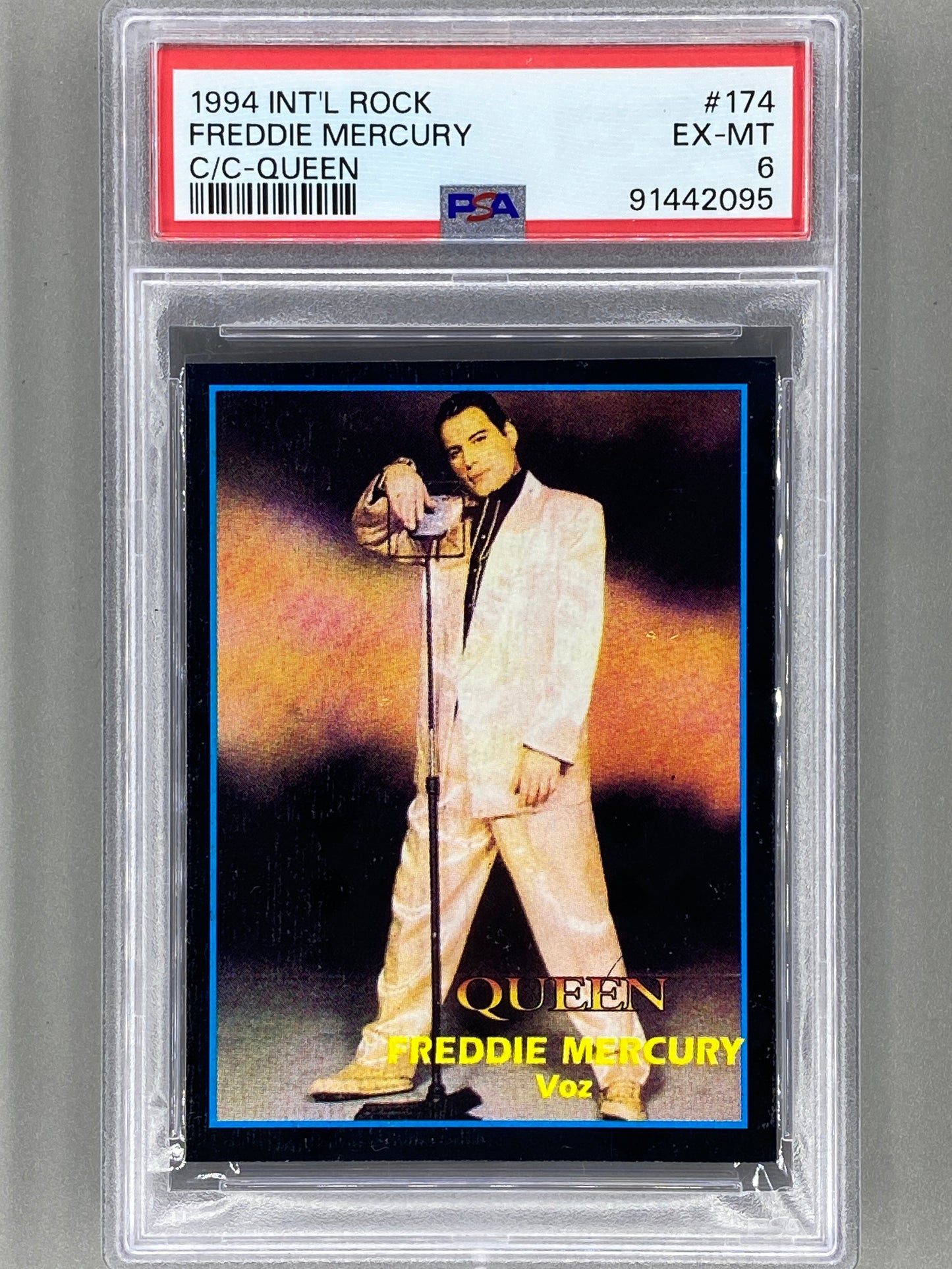 1994 Ultra Figus #174 Freddie Mercury Intl Rock Cards Collection Queen PSA 6 Pop 1 (Music)