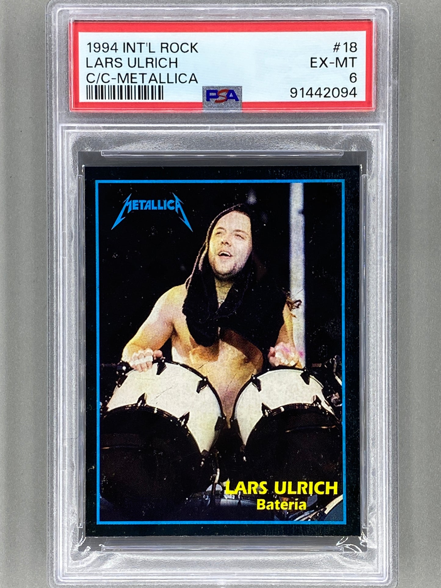 1994 Ultra Figus #18 Lars Ulrich Intl Rock Cards Collection Metallica PSA 6 Pop 2 (Music)