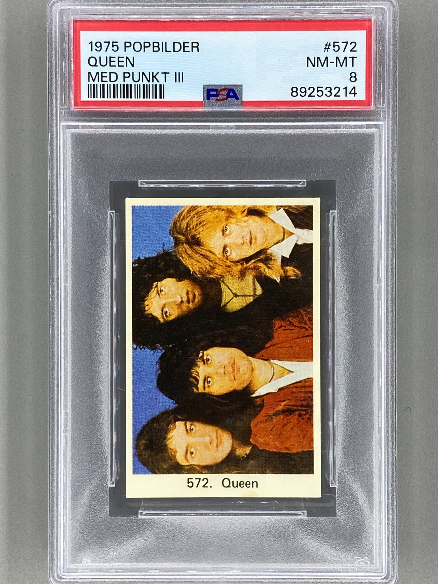 1975 Popbilder #572 Queen Med Punkt III PSA 8 Pop 3 (Music)