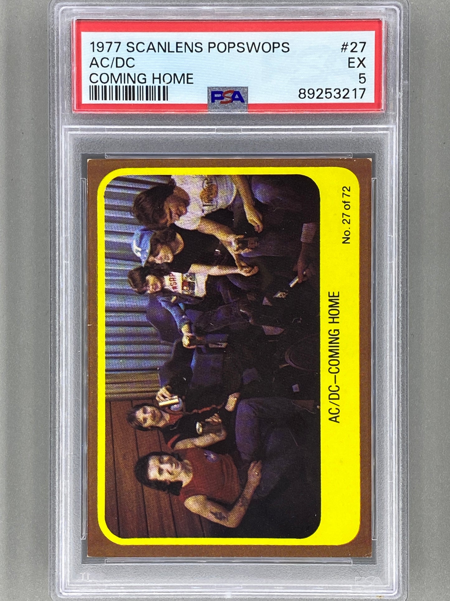 1977 Scanlens Popswops #27 AC/DC Coming Home PSA 5 Pop 3 (Music)