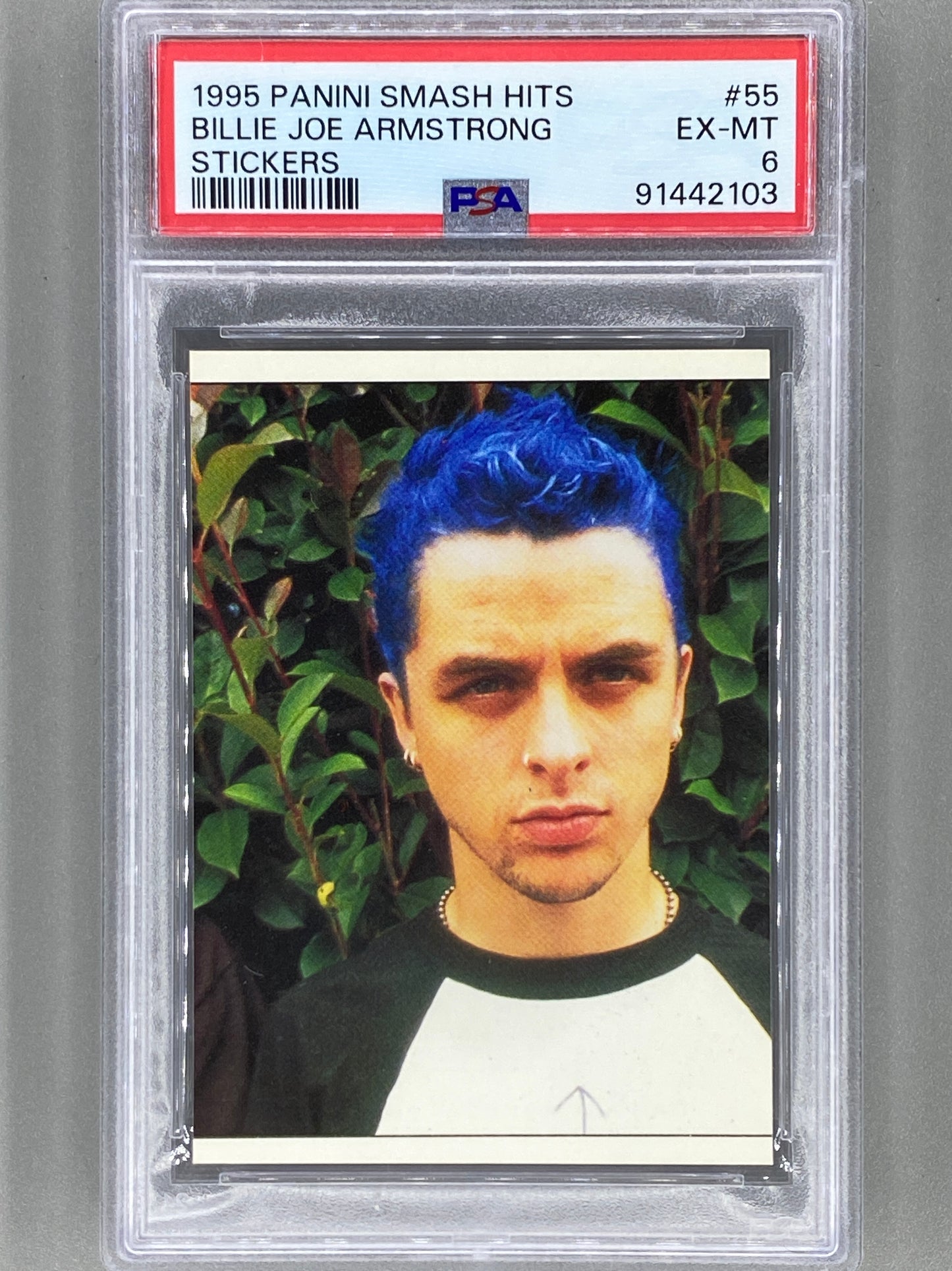 1995 Panini #55 Billie Joe Armstrong Smash Hits Stickers PSA 6 Pop 11 (Music)