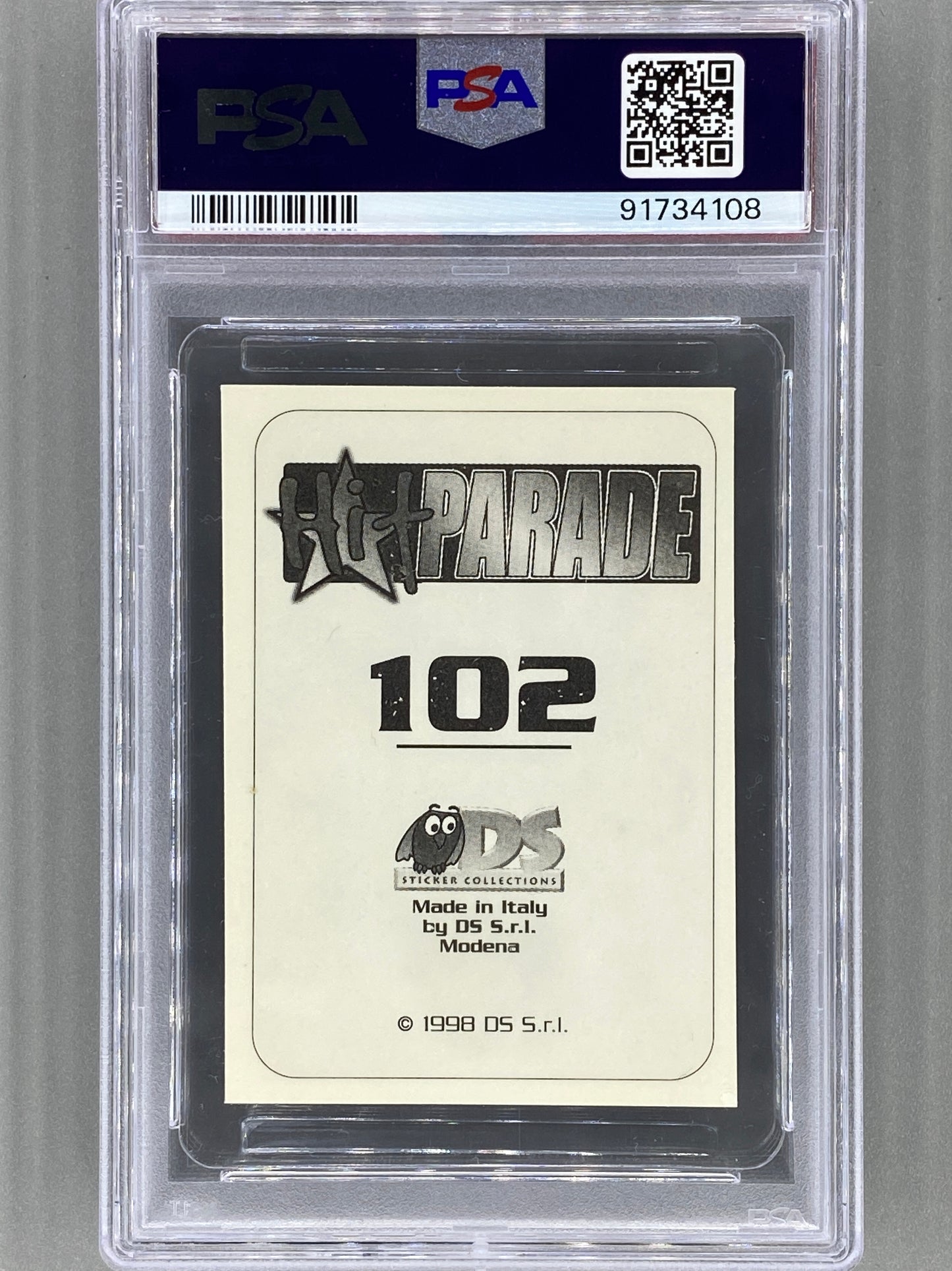 1998 DS Hit Parade #102 Pearl Jam Stickers PSA 4 Pop 3 (Music)