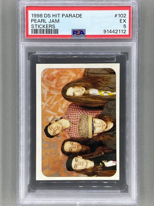 1998 DS Hit Parade #102 Pearl Jam Stickers PSA 5 Pop 5 (Music)