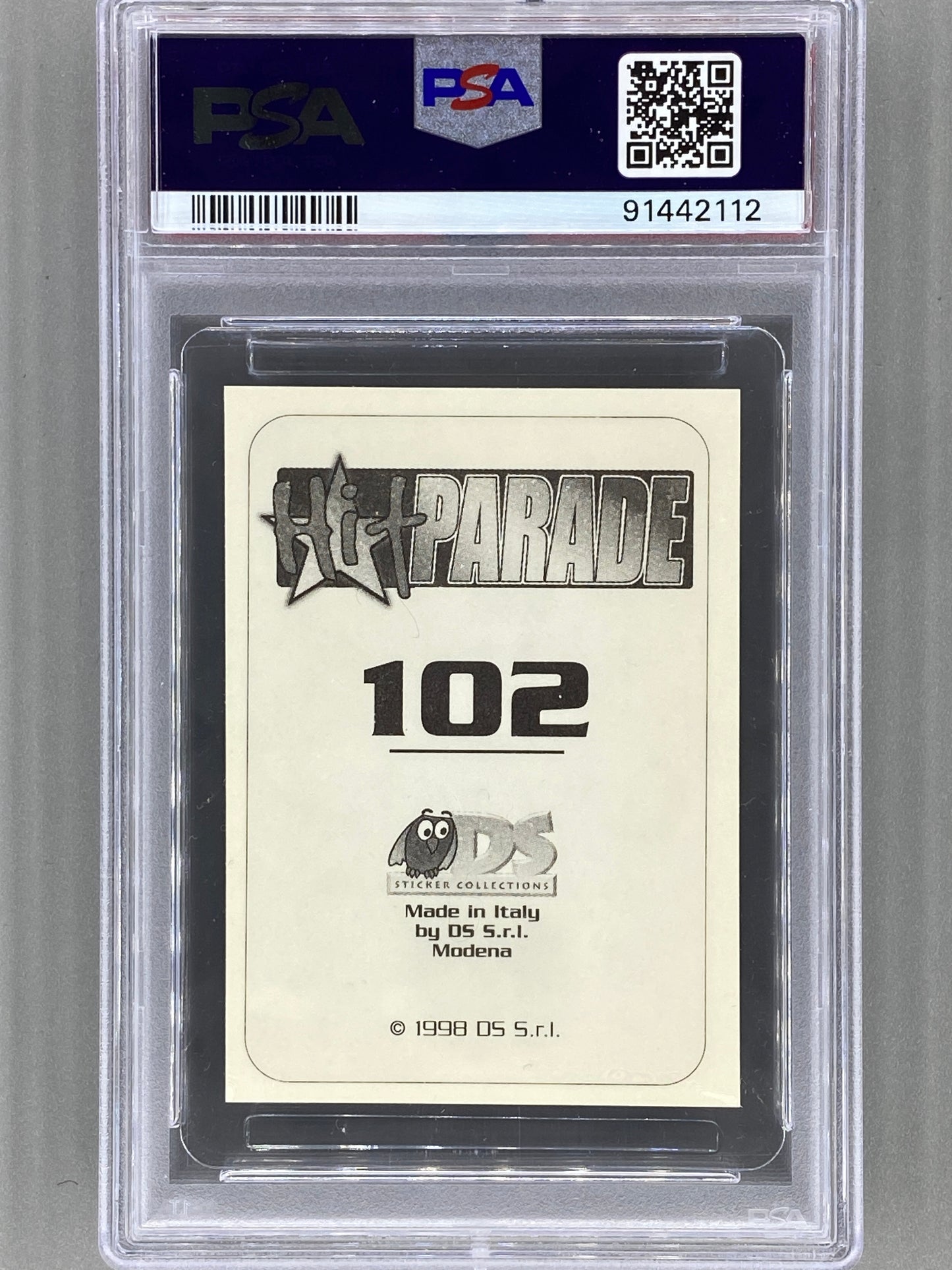 1998 DS Hit Parade #102 Pearl Jam Stickers PSA 5 Pop 5 (Music)