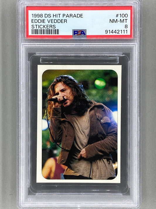 1998 DS Hit Parade #100 Eddie Vedder Stickers PSA 8 Pop 6 (Music)