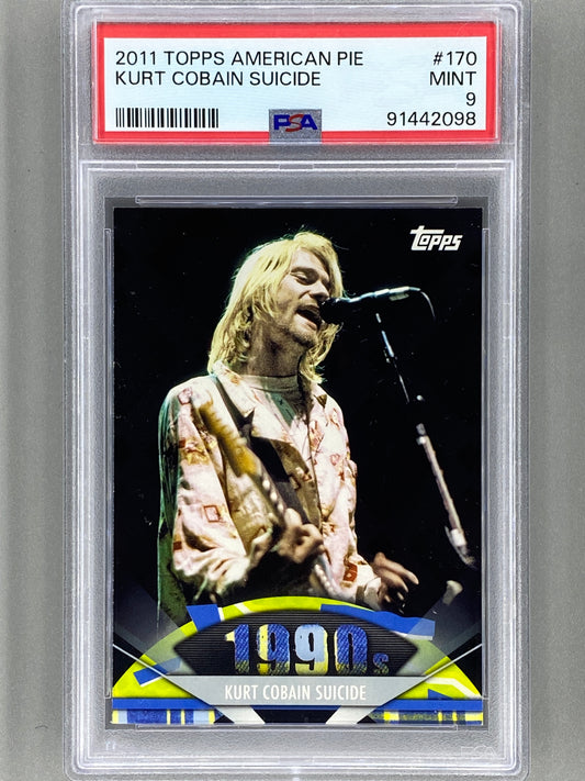 2011 Topps American Pie #170 Kurt Cobain Suicide Base PSA 9 - Pop 14 (Music)