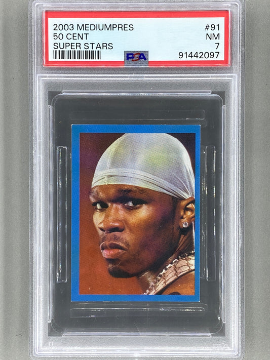 2003 Mediumpres #91 50 Cent Super Stars PSA 7 Pop 1 (Music)