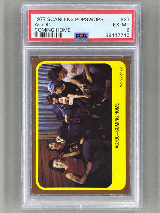 1977 Scanlens Popswops #27 AC/DC Coming Home PSA 6 Pop 2 (Music)