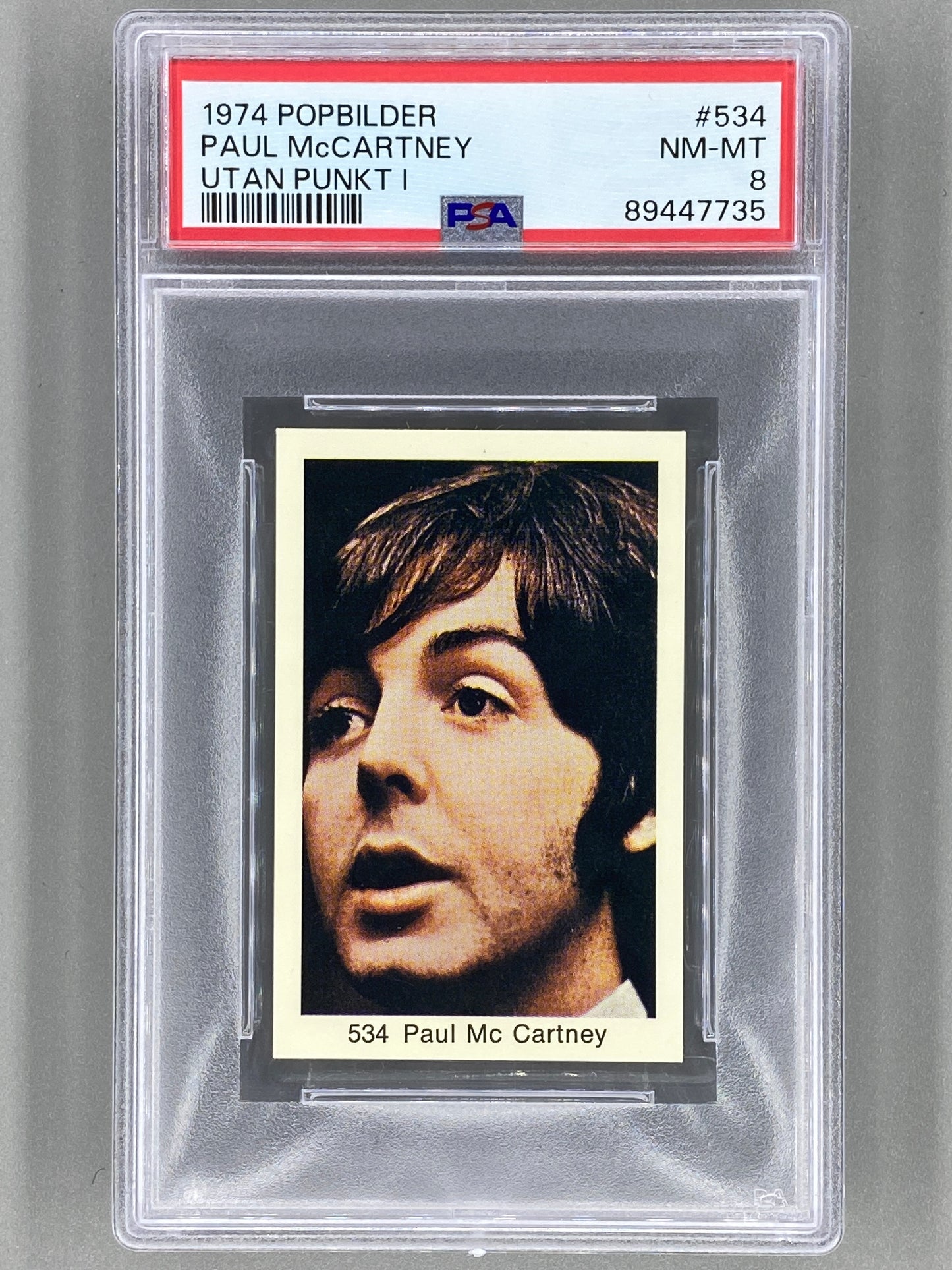 1974 Popbilder #534 Paul McCartney Utan Punkt I PSA 8 Pop 1 (Music)