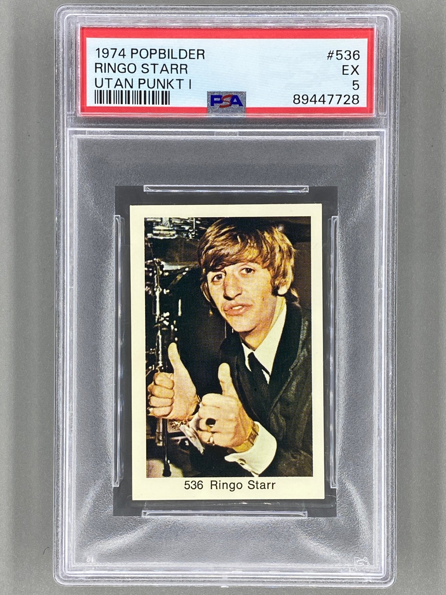 1974 Popbilder #536 Ringo Starr Utan Punkt I PSA 5 Pop 1 (Music)