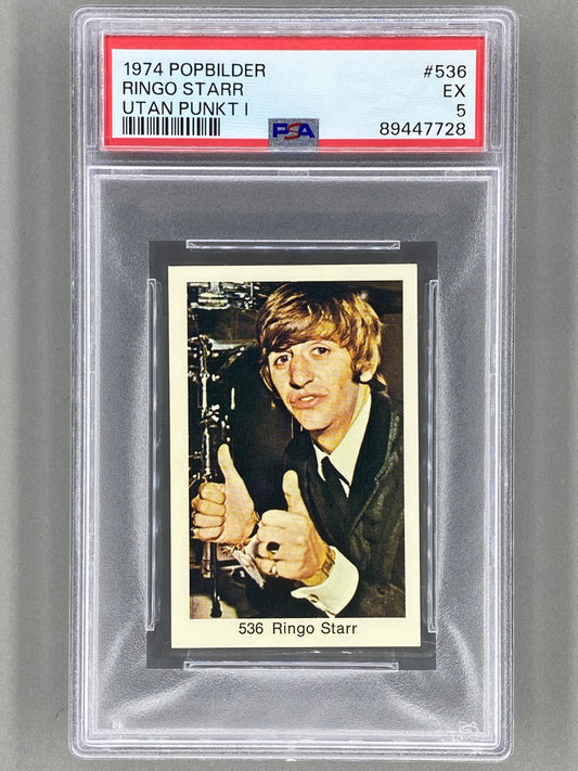 1974 Popbilder #536 Ringo Starr Utan Punkt I PSA 5 Pop 1 (Music)