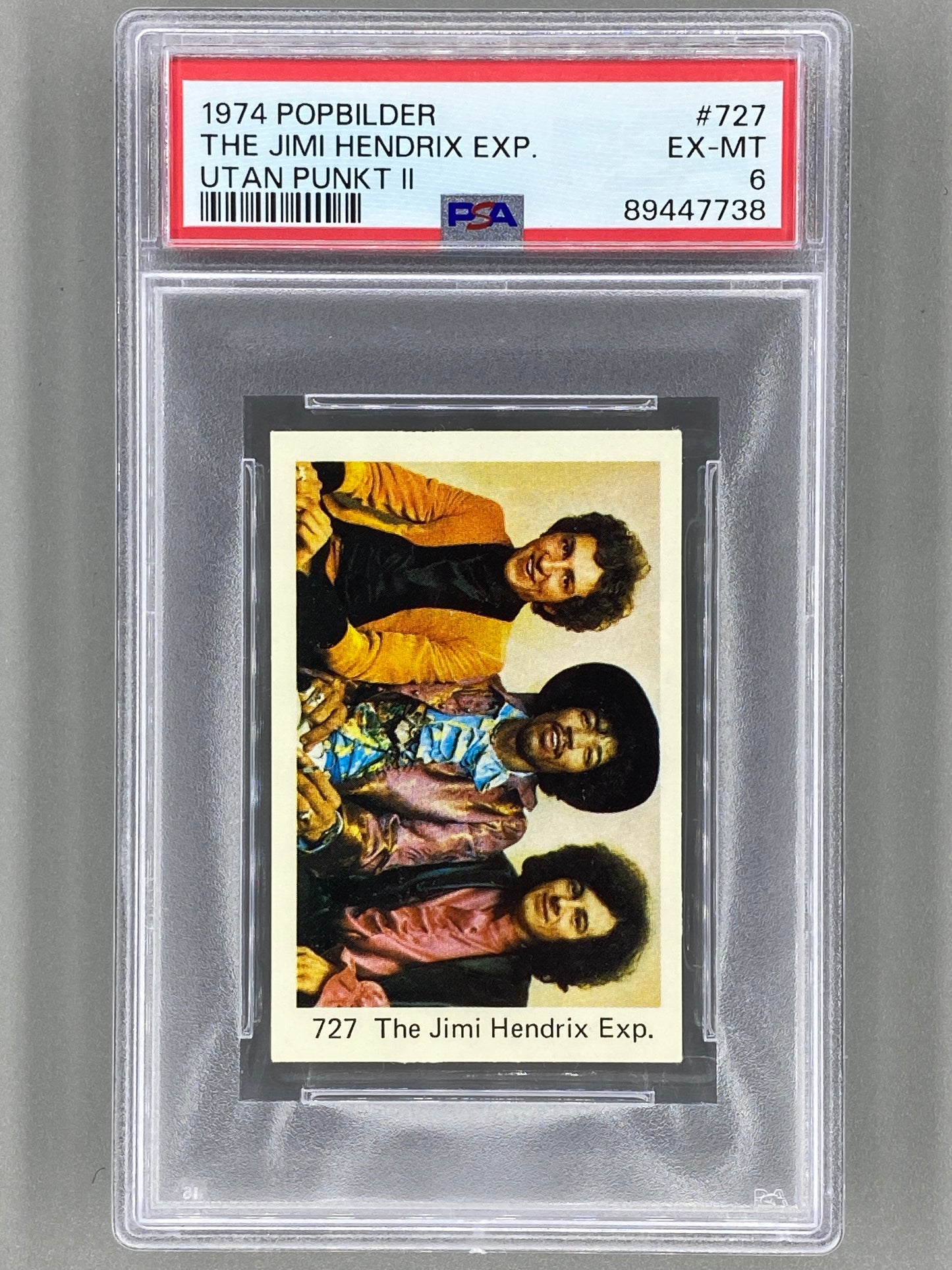 1974 Popbilder #727 The Jimi Hendrix Exp. Utan Punkt II PSA 6 Pop 8 (Music)