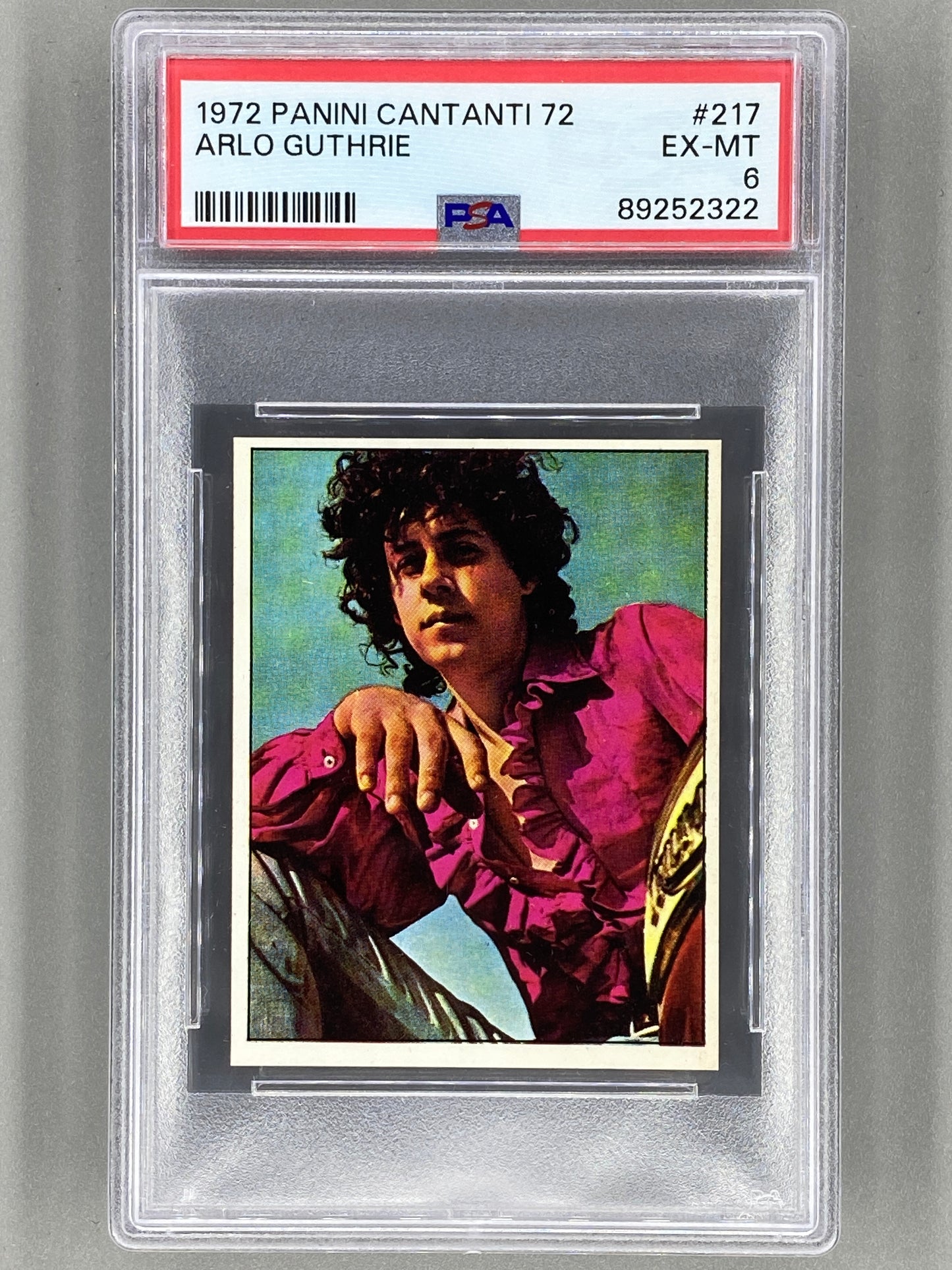 1972 Panini #217 Arlo Guthrie Cantanti 72 PSA 6 - Pop 1 (Music)