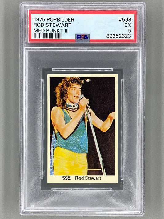 1975 Popbilder #598 Rod Stewart Med Punkt III PSA 5 Pop 1 (Music)