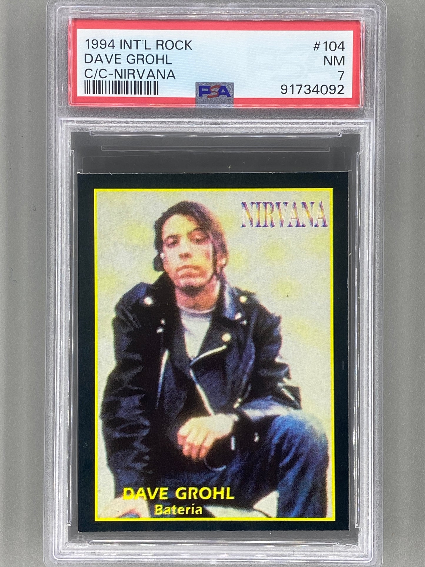 1994 Ultra Figus #104 Dave Grohl Intl Rock Cards Nirvana PSA 7 Pop 4 (Music)