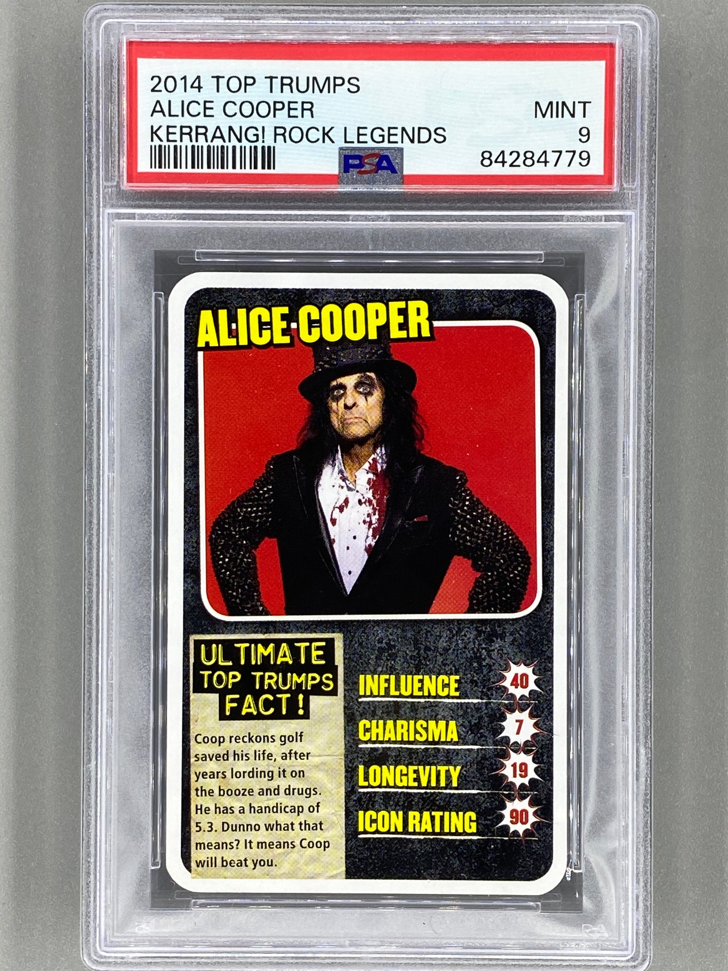 2014 Top Trumps Alice Cooper Kerrang Rock Legends PSA 9 Pop 1 (Music)