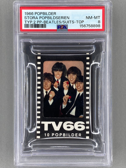 1966 Sealed Pack TV66 Popbilder Stora Popbildserien Type 2 PSA 8 (Music)