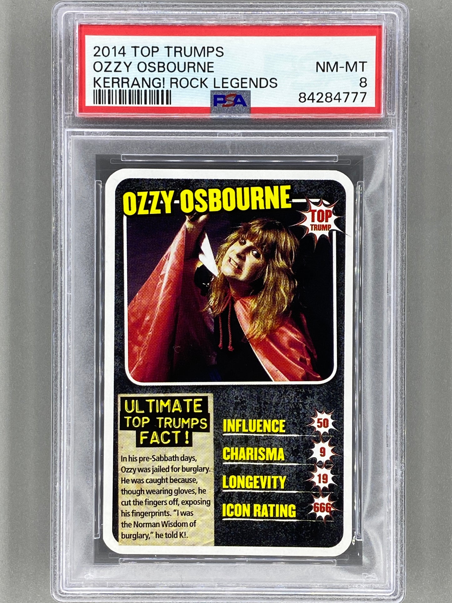 2014 Top Trumps Ozzy Osbourne Kerrang Rock Legends PSA 8 Pop 1 (Music)