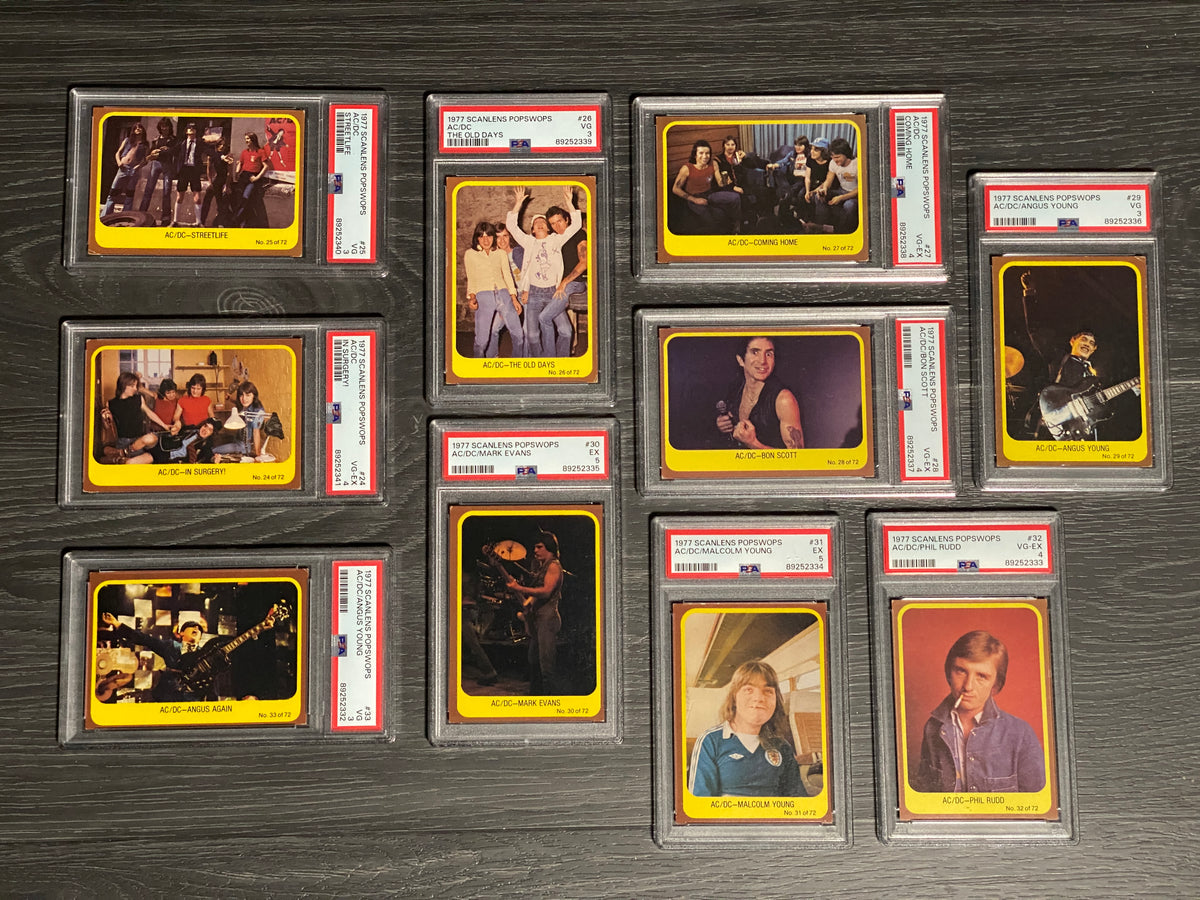 1977 Scanlens Popswops AC/DC Australian 10 Card Subset -PSA Graded- Rare (Music)