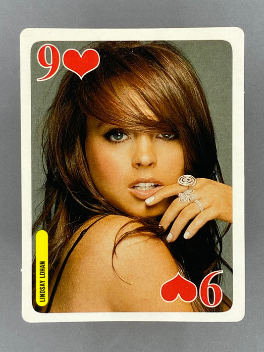 2005 Bravo Star Cards Lindsay Lohan 9 of Hearts Clearasil (Romania) (Pop Culture)